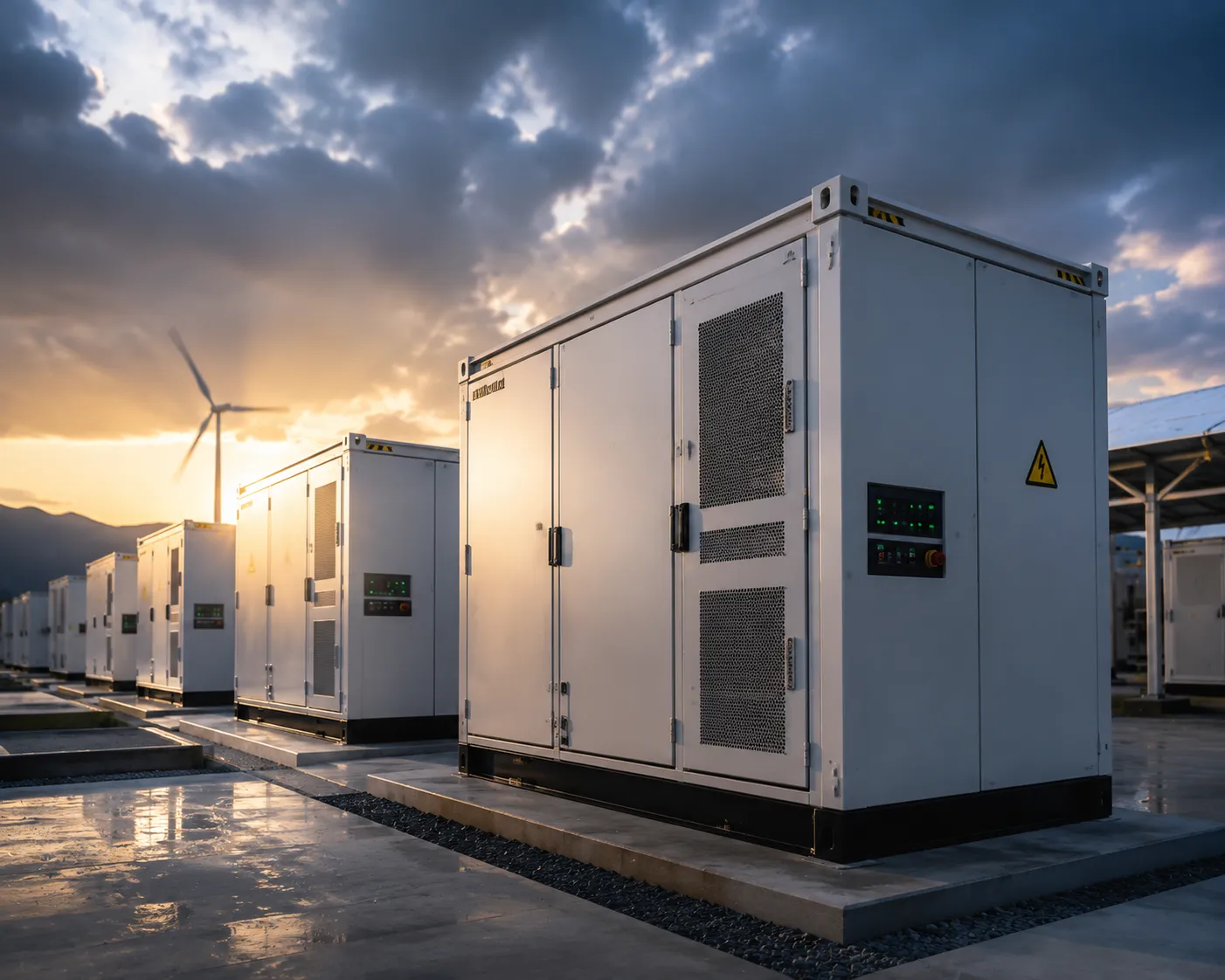 Percenec industrial containerized BESS deployed at a manufacturing facility