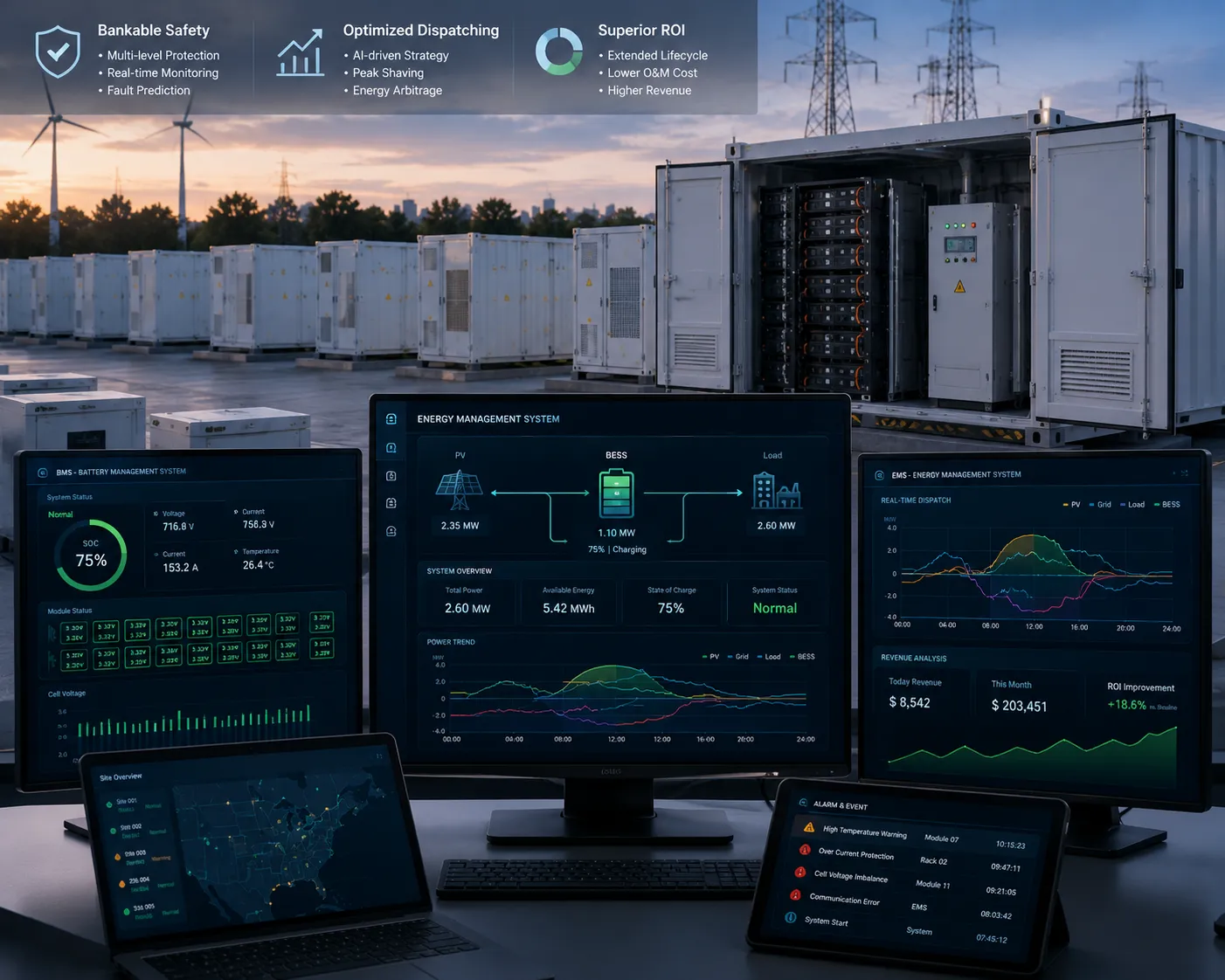 Percenec Energy commercial and industrial battery energy storage system integration