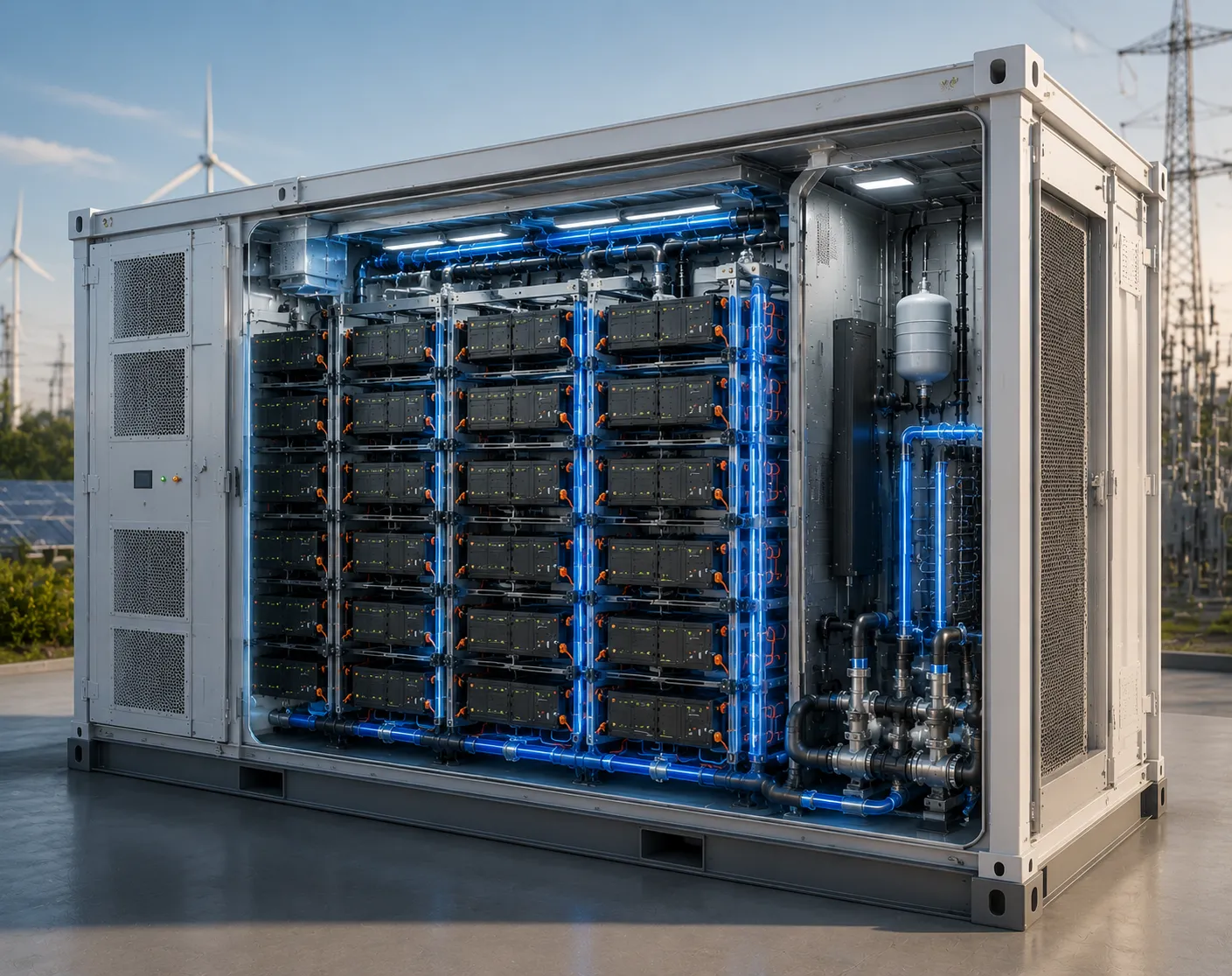 Precision liquid cooling thermal management architecture for containerized energy storage