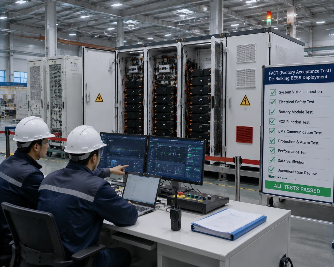 Percenec Energy BESS deployment workflow and factory acceptance testing
