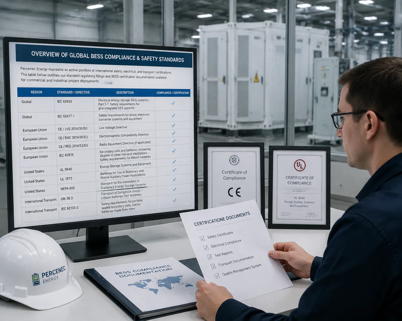Percenec Energy battery storage system quality certification laboratory