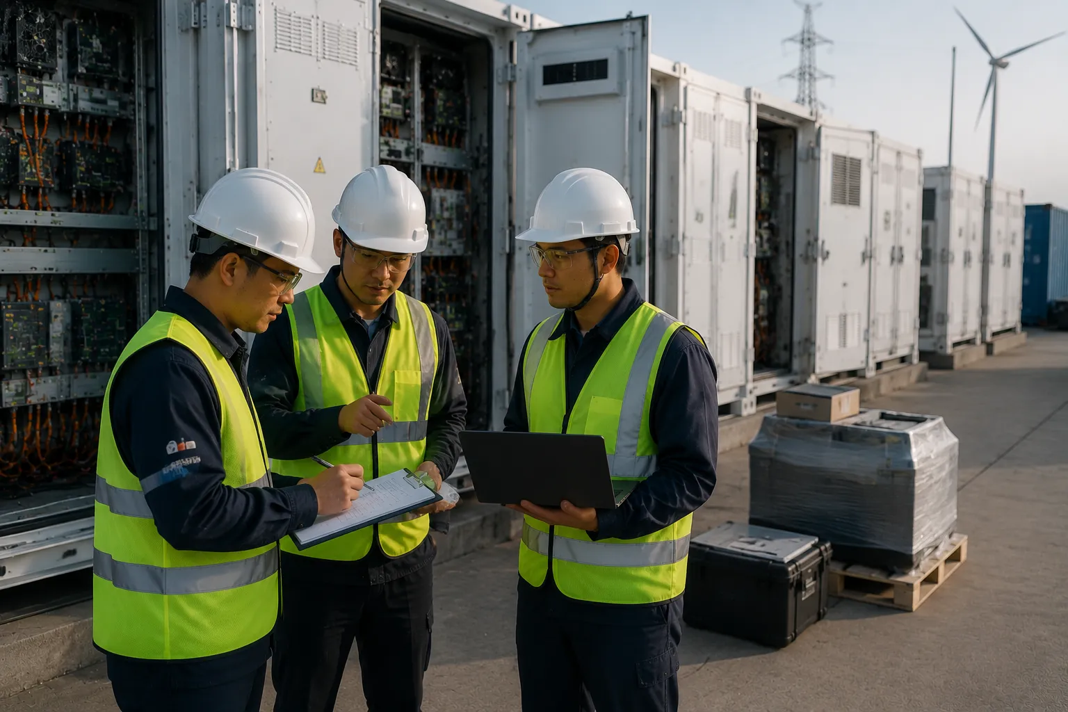 Percenec Energy BESS delivery team supporting site installation and commissioning