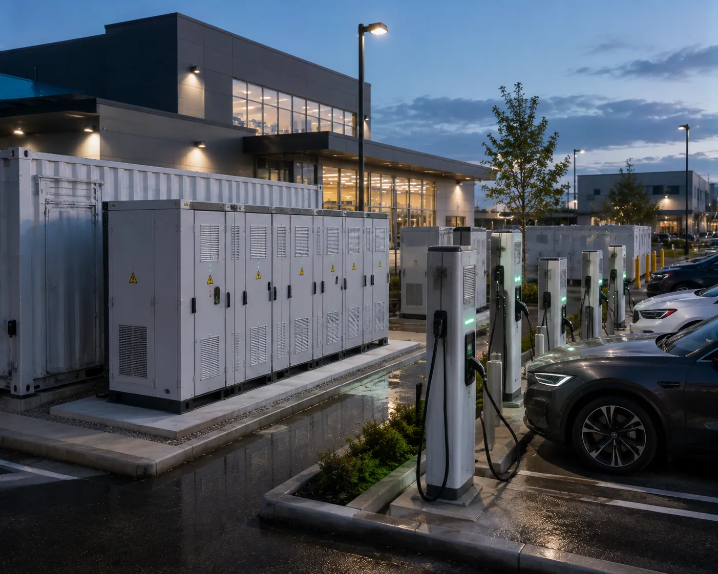 Commercial backup energy storage cabinet supporting EV fast charging infrastructure