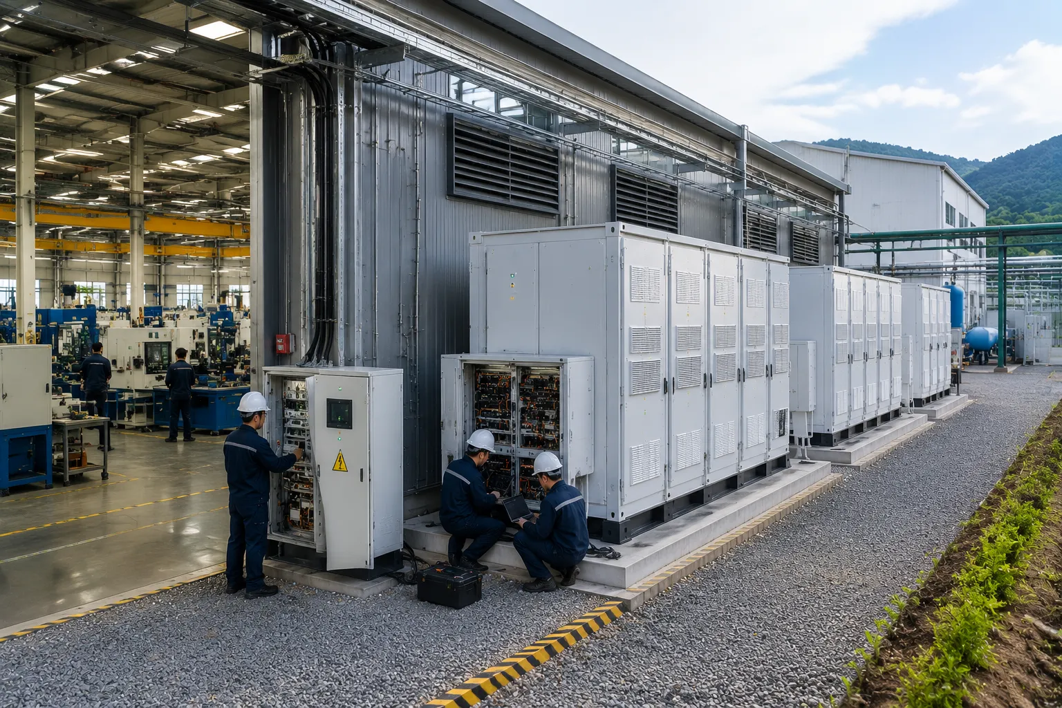 Percenec Energy factory BESS integration and industrial power retrofit process