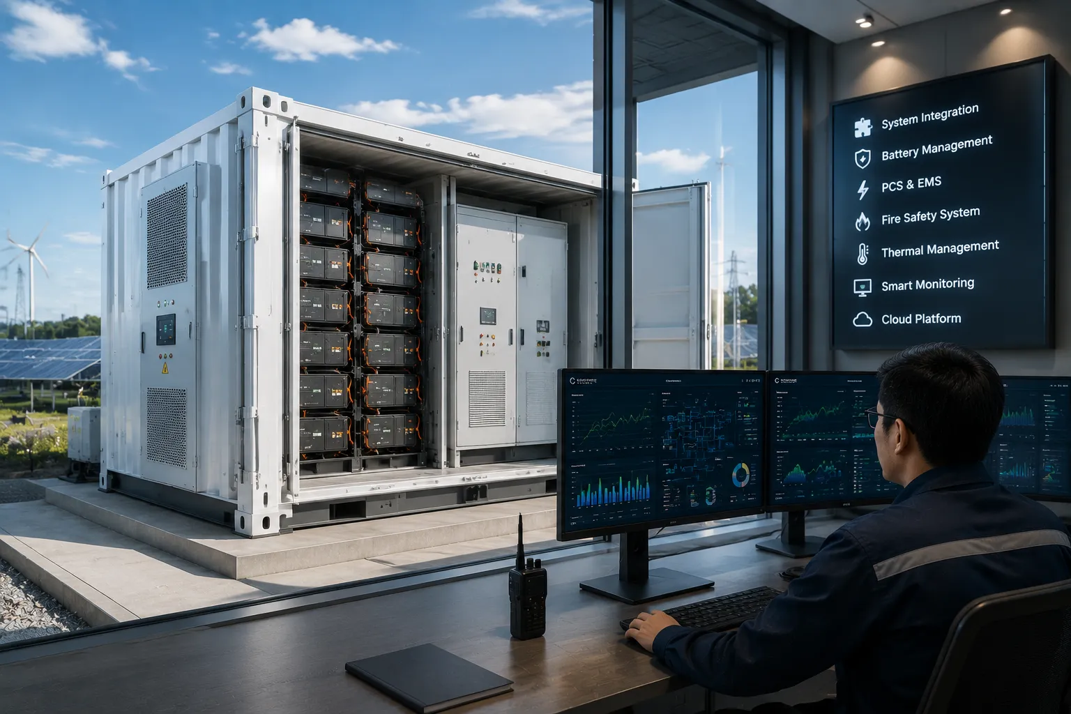 Percenec Energy custom ESS integration architecture with intelligent BMS and EMS control