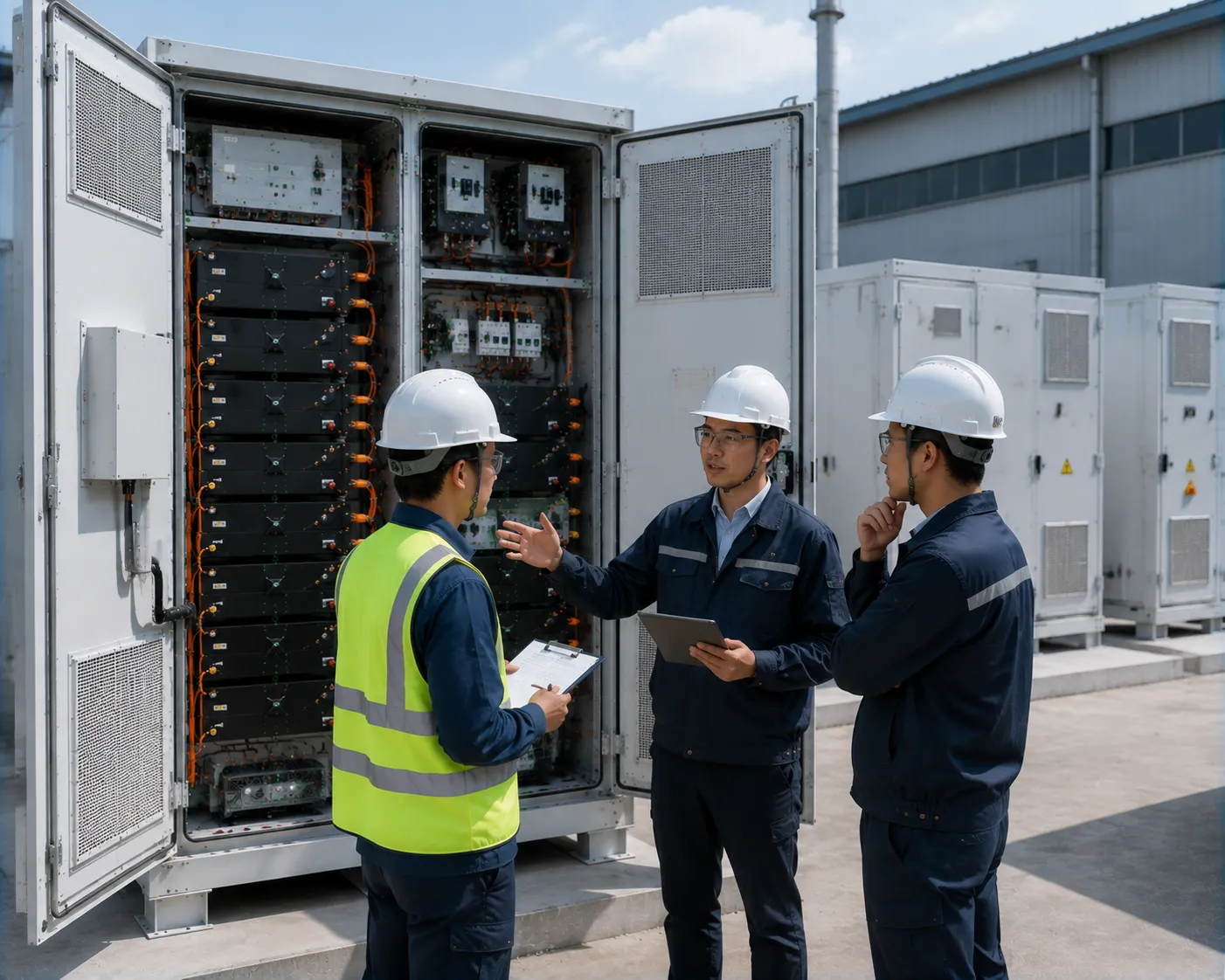 Percenec Energy commercial battery cabinet installation site