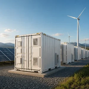 Utility Scale Battery Storage Containers for Solar and Wind